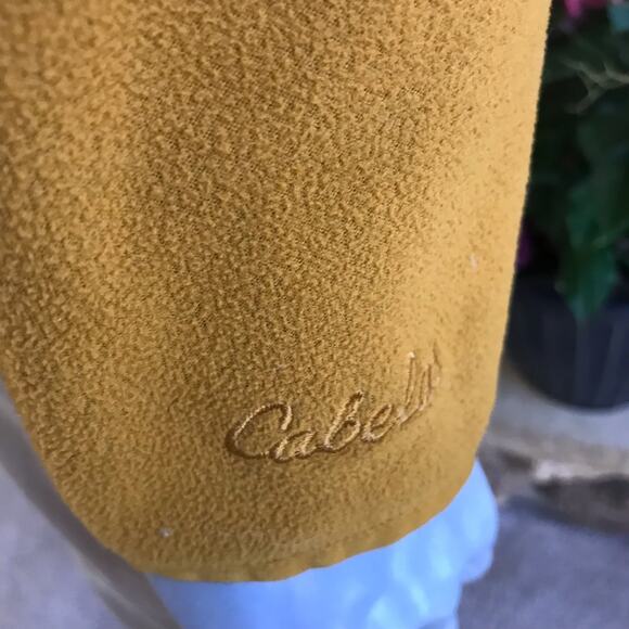 Cabela's 1/2 Zip Mustard Yellow Fleece Pullover Jacket Men's Size L Large - Picture 5 of 6